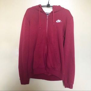 Red Nike Full Zip-Up Hoodie